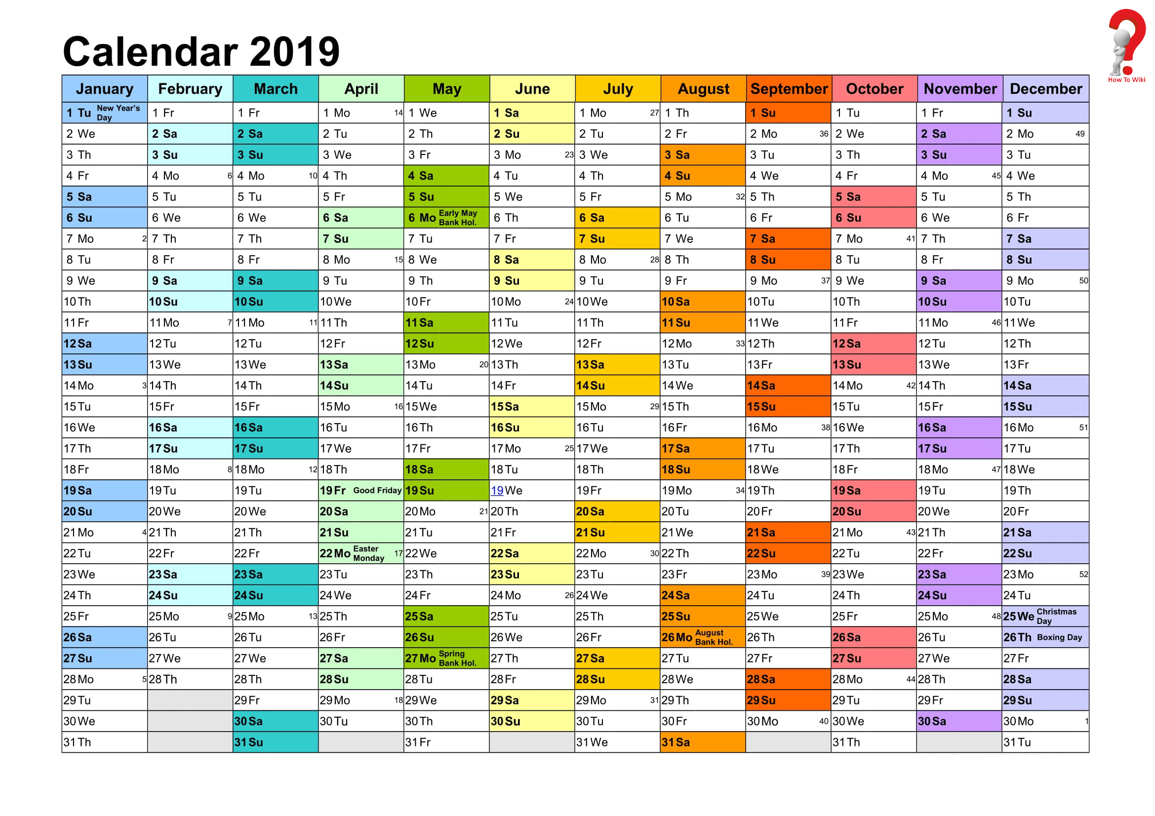 2019 And 2020 Yearly Planner In Word