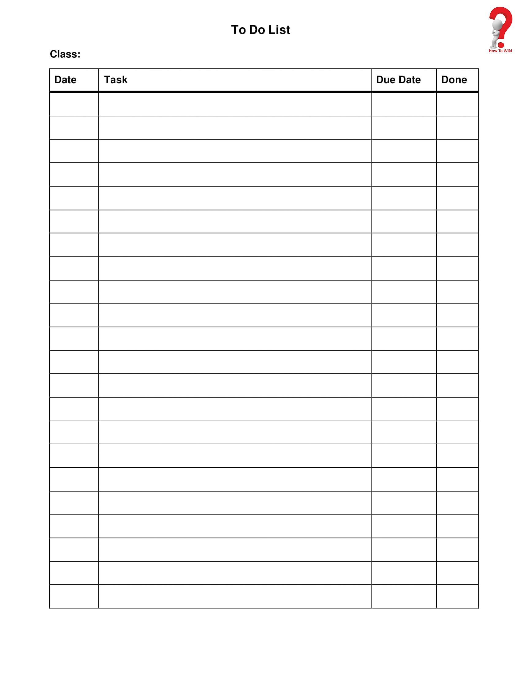 Daily To-Do List In Word