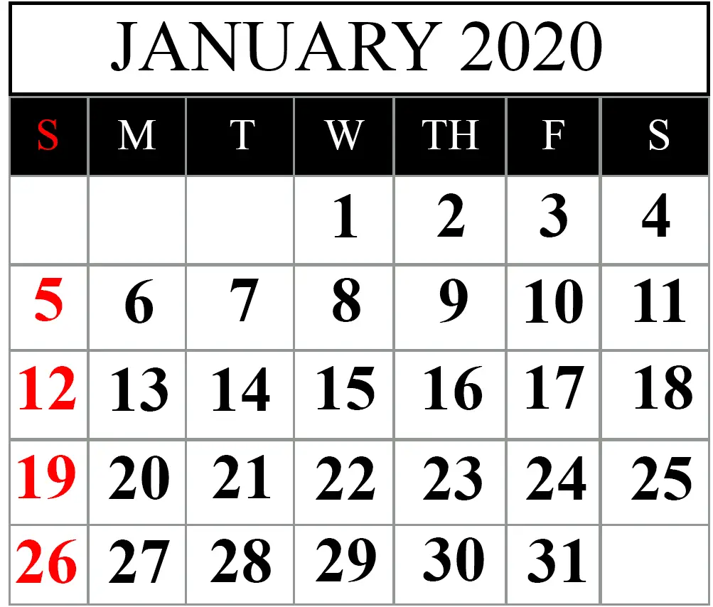 How To Schedule Your Month With January 2020 Printable