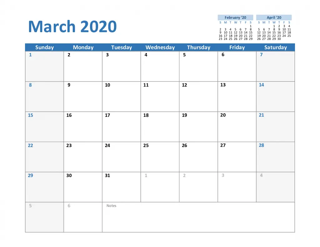 How To Schedule Your Month With March 2020 Printable Calendar | HowToWiki