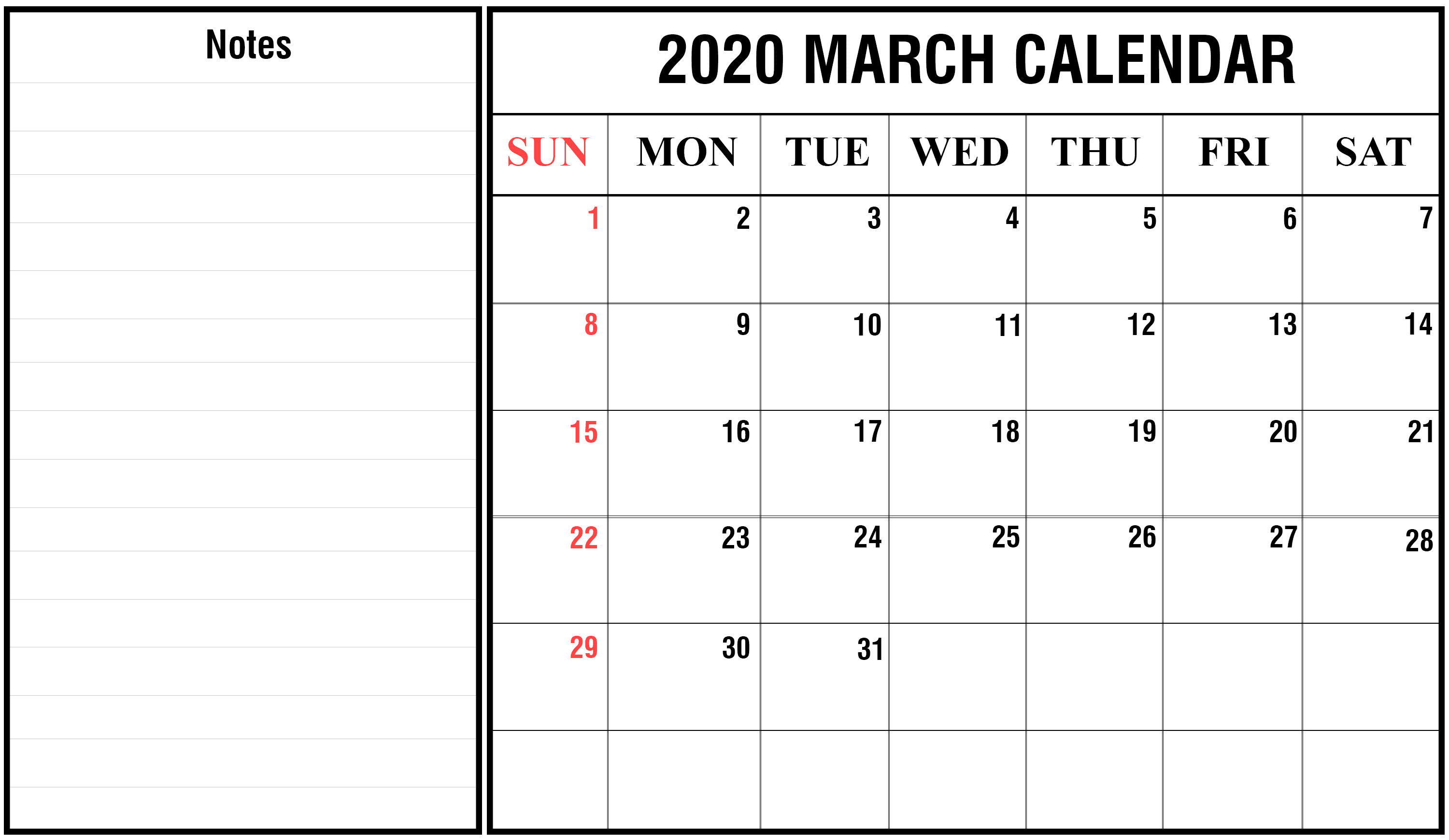 How To Schedule Your Month With March 2020 Printable Calendar 20 March Calendar 2020 with Holidays