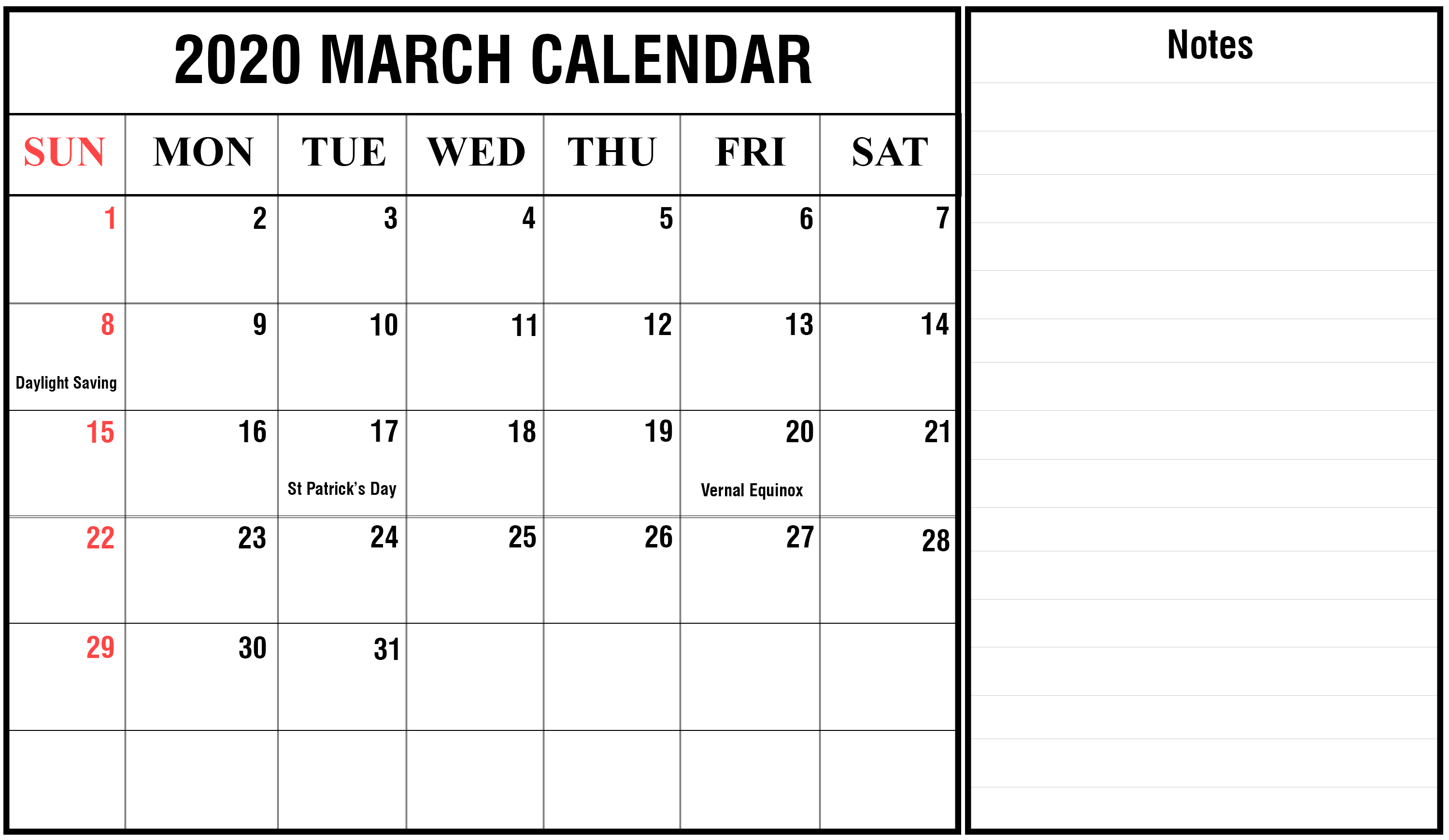 How To Schedule Your Month With March 2020 Printable Calendar 17 March Calendar 2020