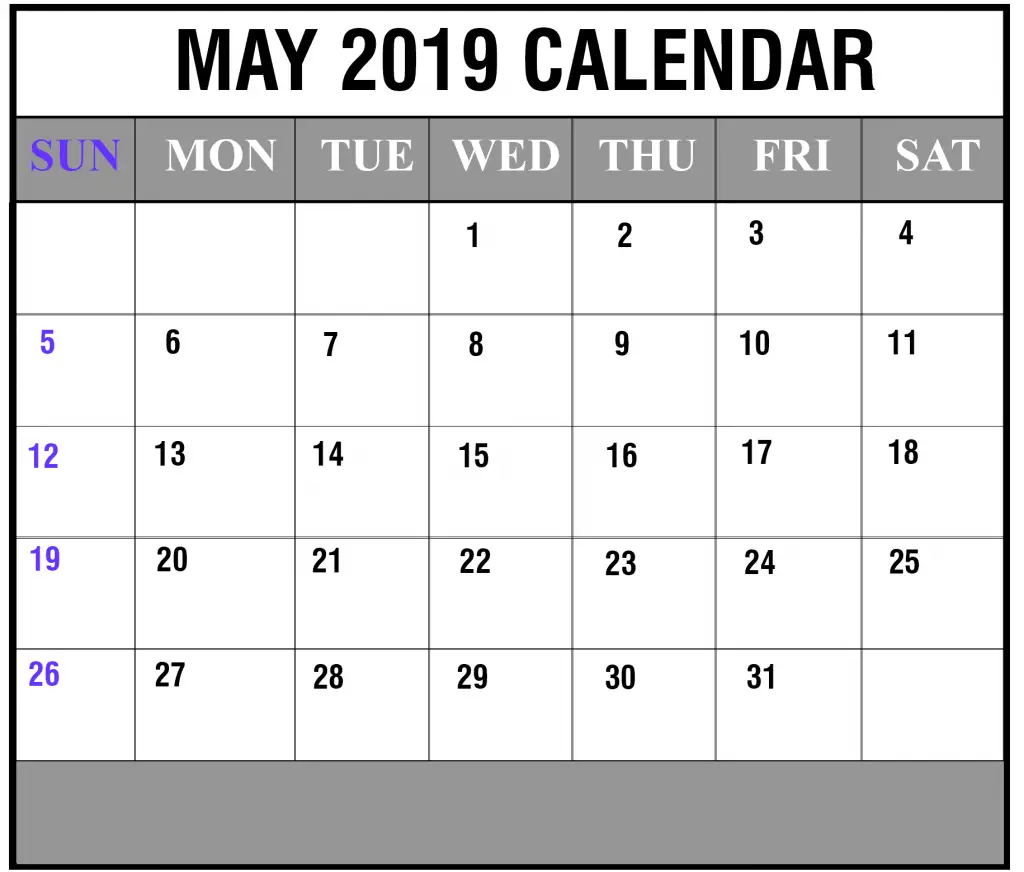 How To Schedule Your Month With May 2019 Printable Calendar HowToWiki
