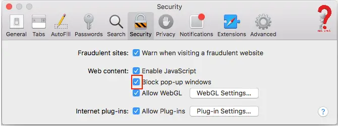 how to allow pop ups on safari mac