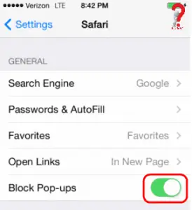allow pop ups safari