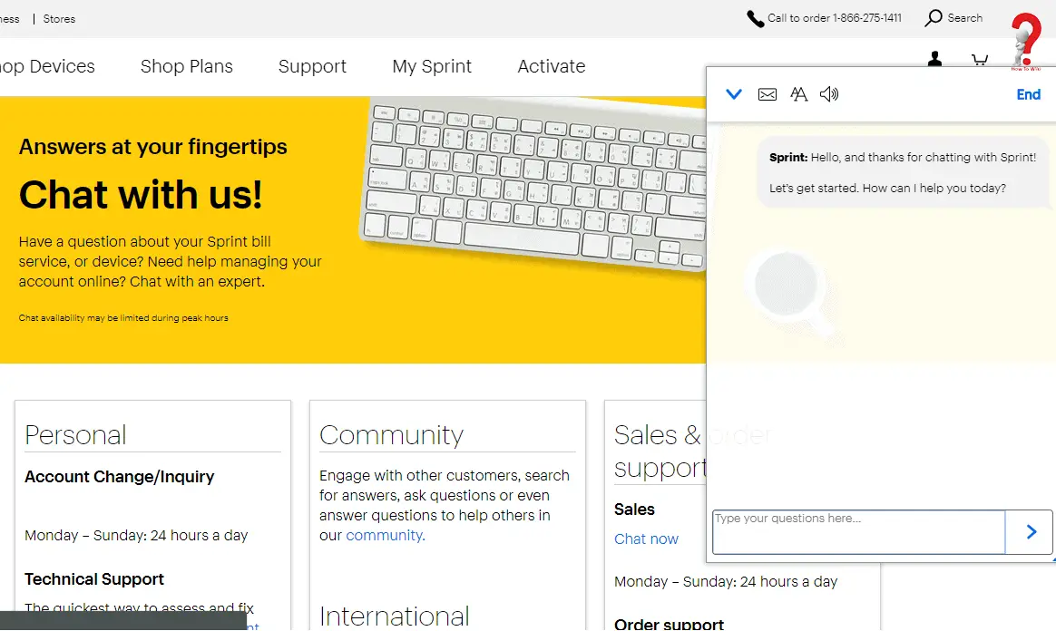 sprint chat support