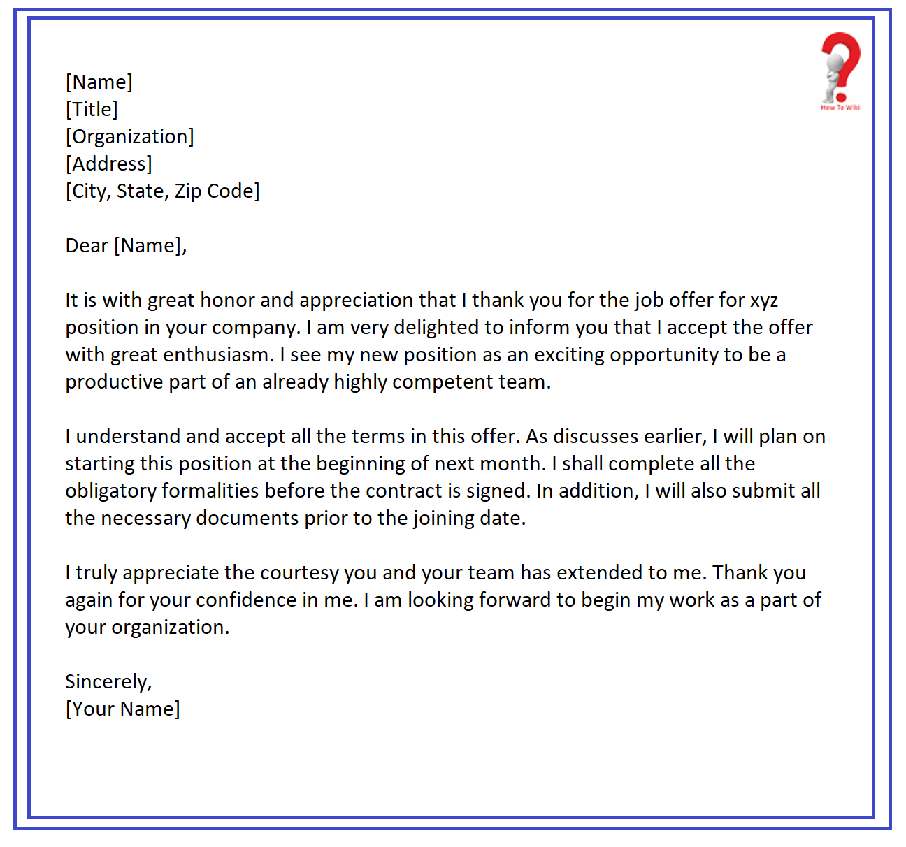 Thank Note Template For The Job Opportunity