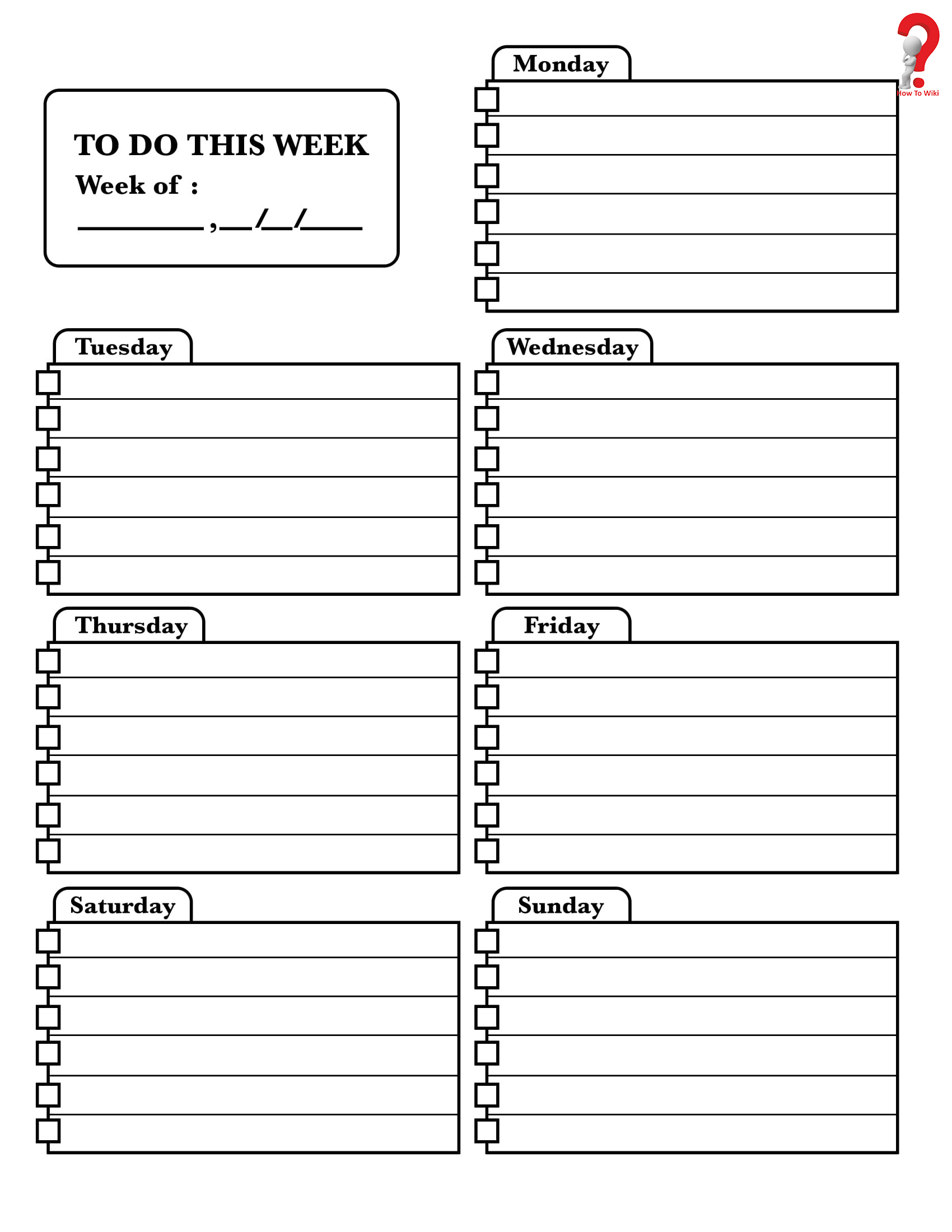  Weekly To Do List Template