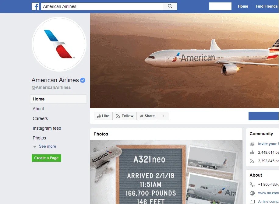 How To Contact American Airlines Customer Service 4 American Airline facebook page