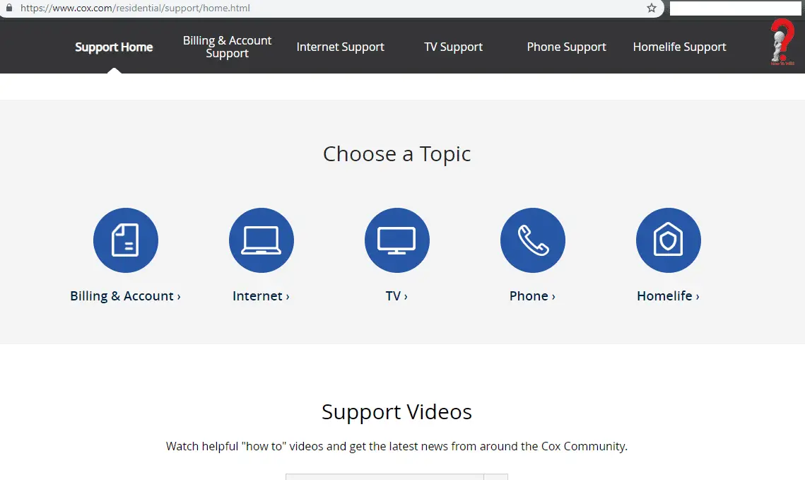 COX-customer-support-homepage