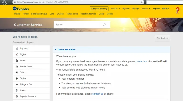 td expedia travel customer service number