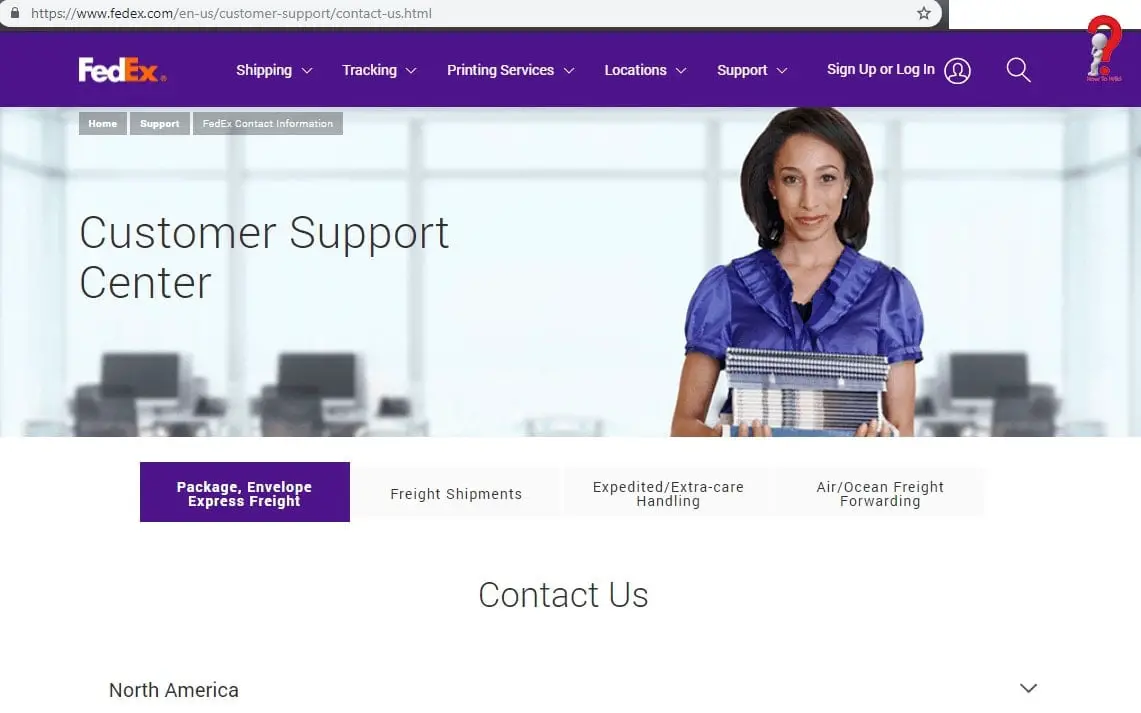 FedEx-Customer-Support-Page