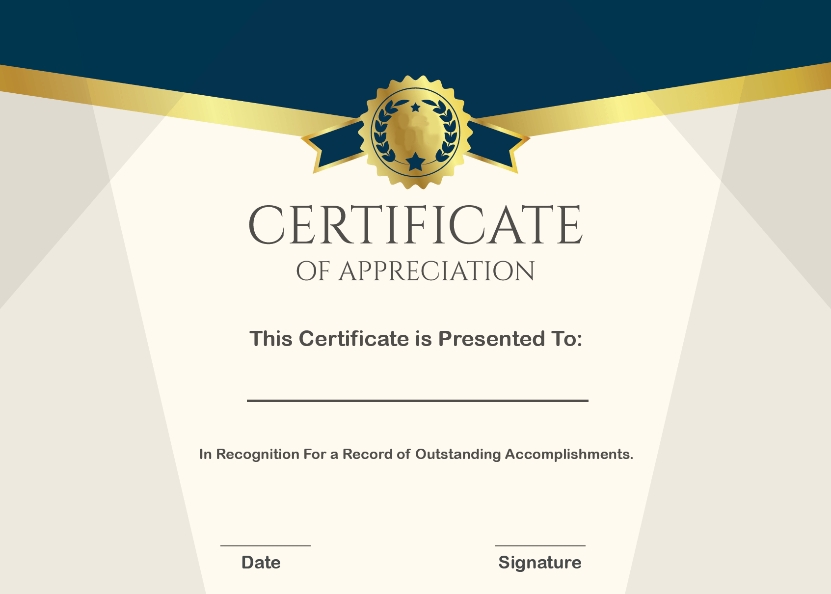 7 Sample Format Of Certificate Of Appreciation Template HowToWiki