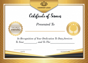 5+ Free Printable Certificate Of Service Templates | HowToWiki