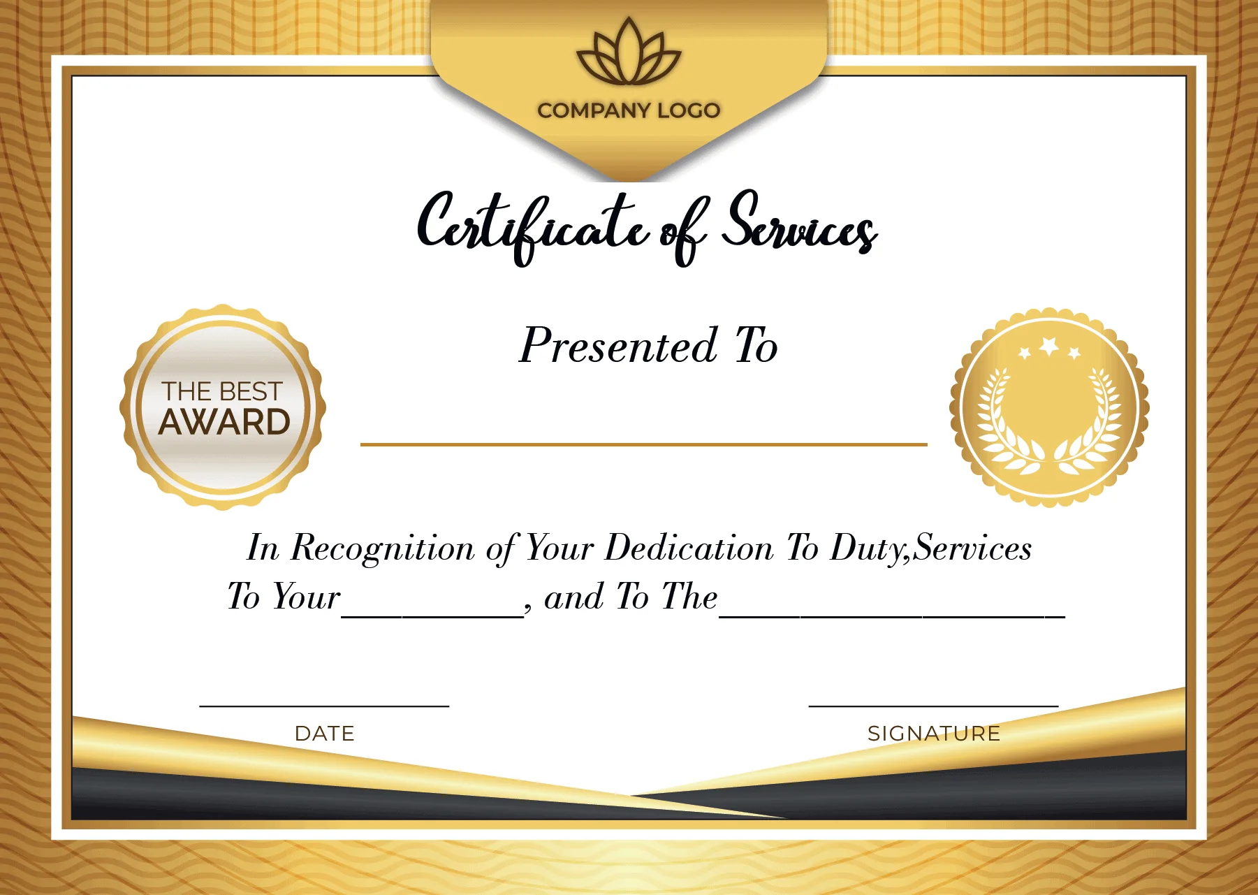 5+ Free Printable Certificate Of Service Templates 4 Certificate of Service Printable