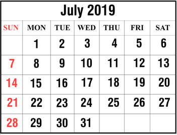 How to Schedule Your Month with July 2019 Printable Calendar | HowToWiki