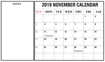 How To Schedule Your Month With November 19 Printable Calendar Howtowiki