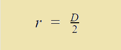 radius equation using diameter