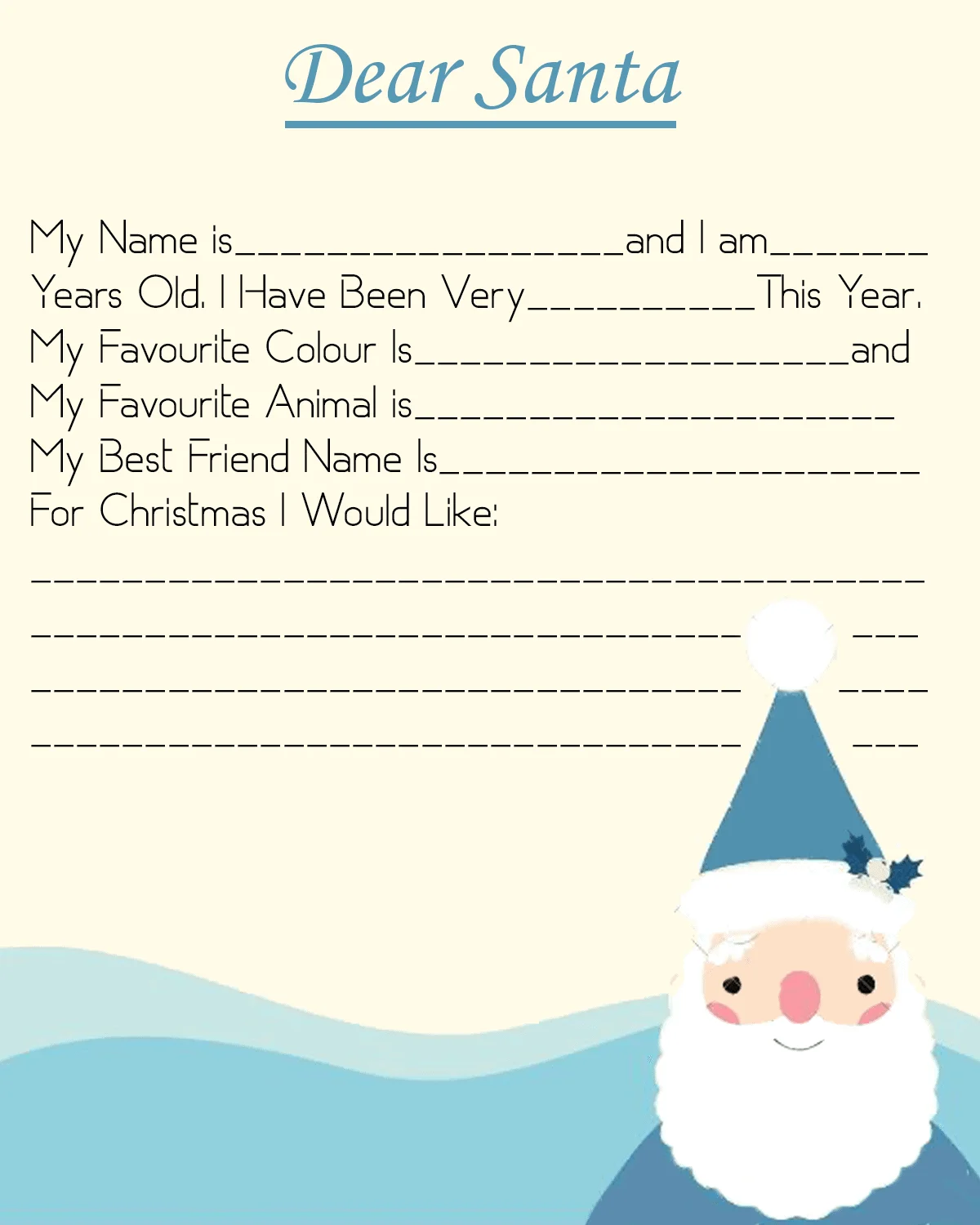 10+ Free Blank Printable Santa Letter Template 3 Letter To Santa