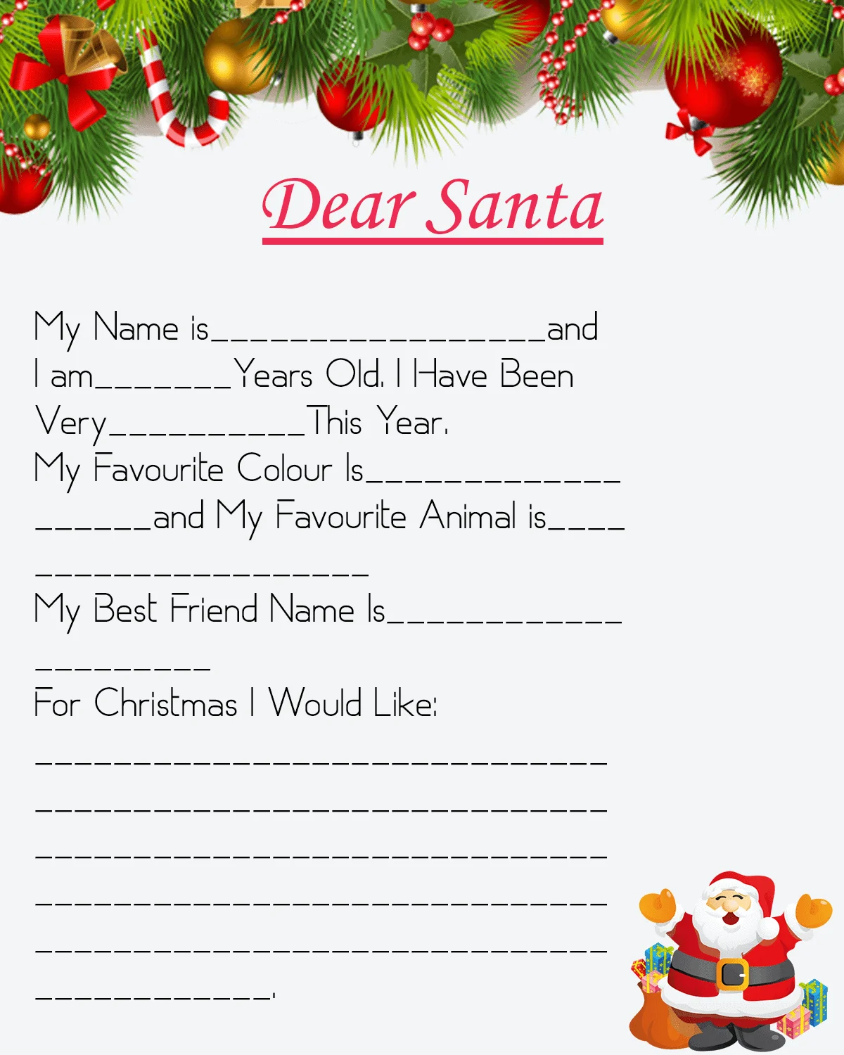 10+ Free Blank Printable Santa Letter Template 11 10+ Free Blank Printable Santa Letter Template 7