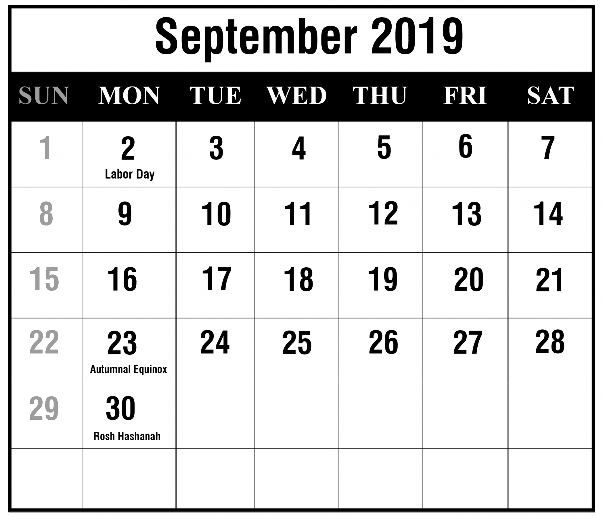 How To Schedule Your Month With September 2019 Printable Calendar | How