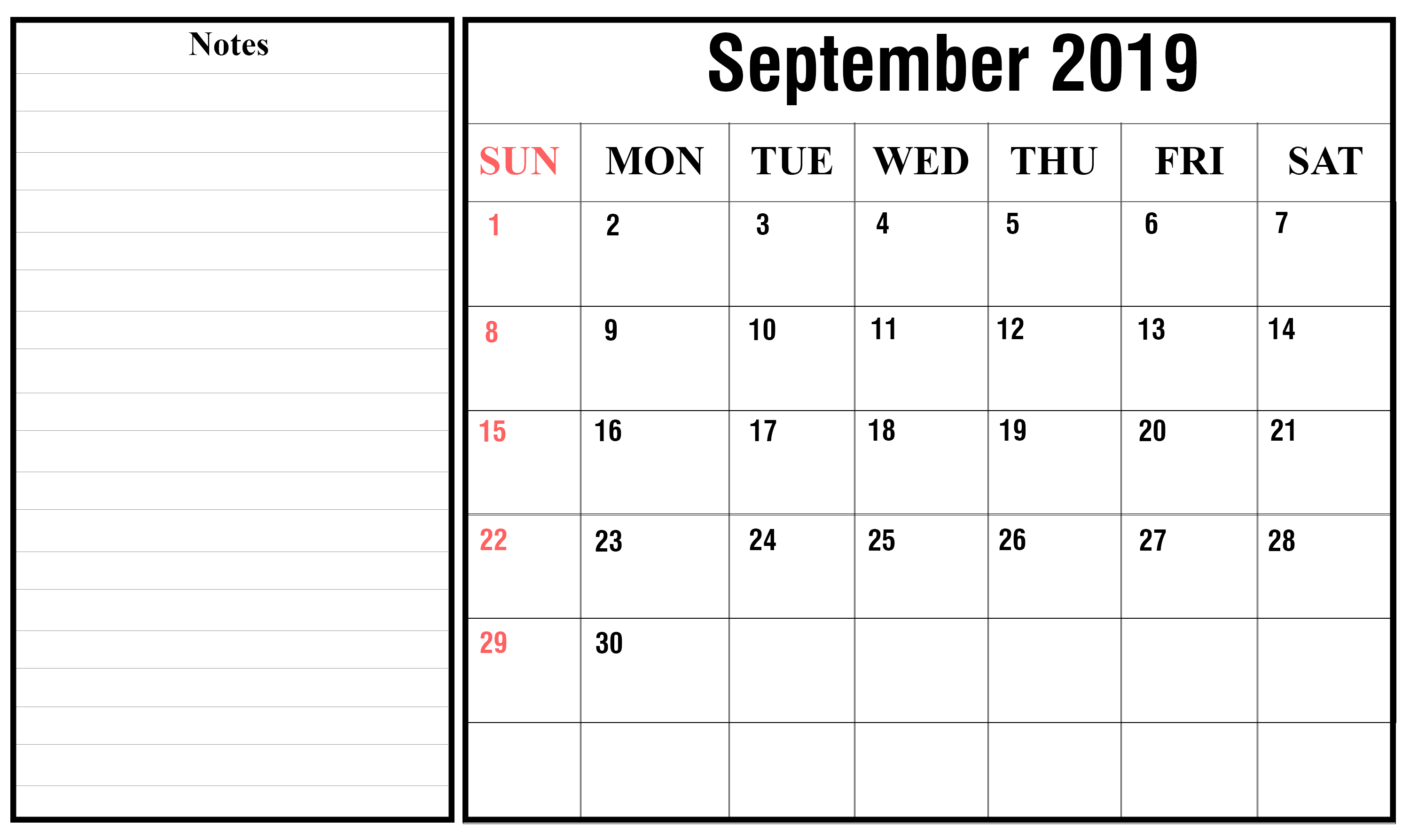 Download Calendar September 2019