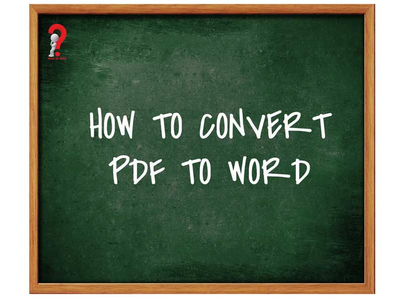 How To Convert Pdf To Word