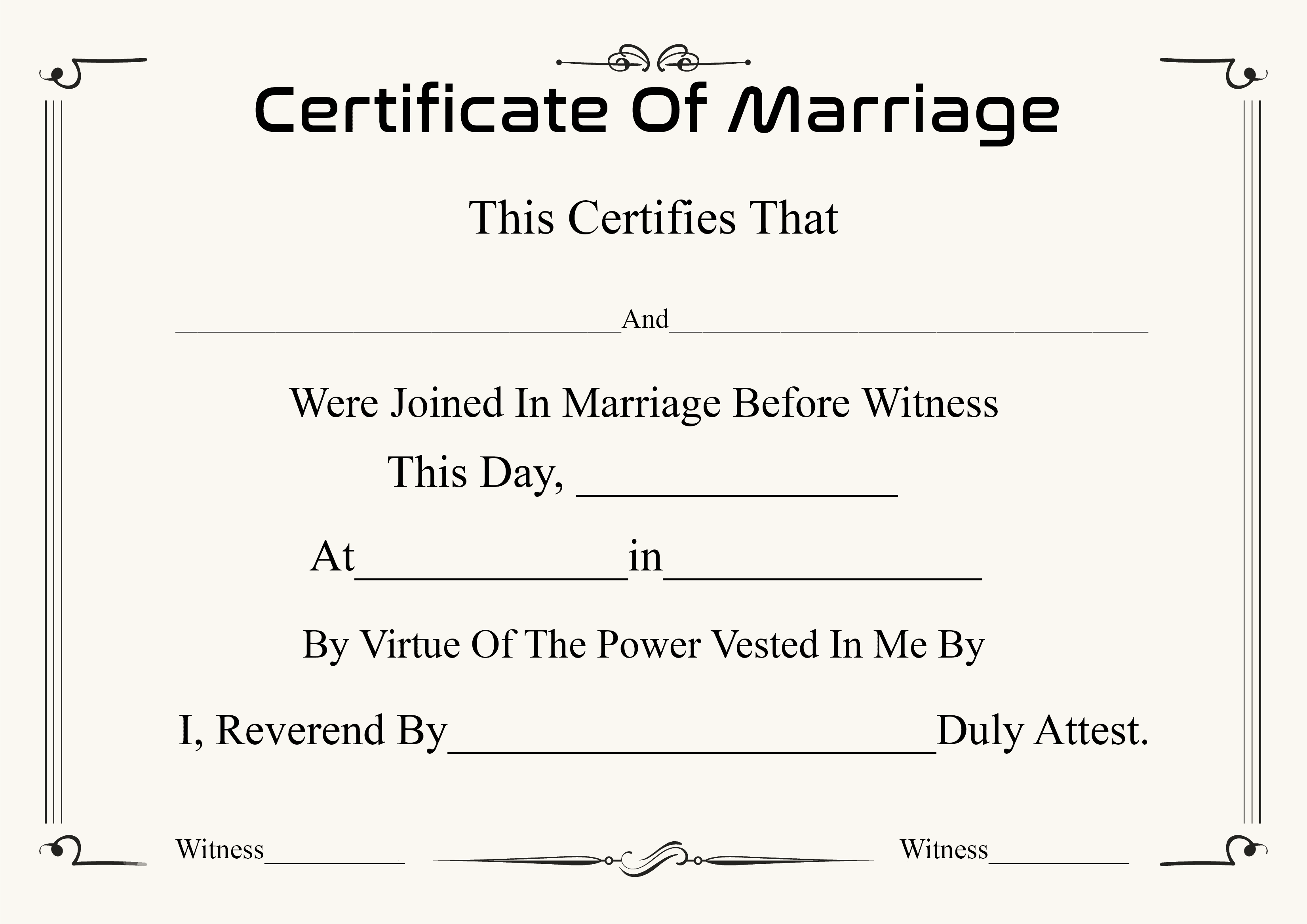 5+ Printable Certificate Of Marriage Templates HowToWiki