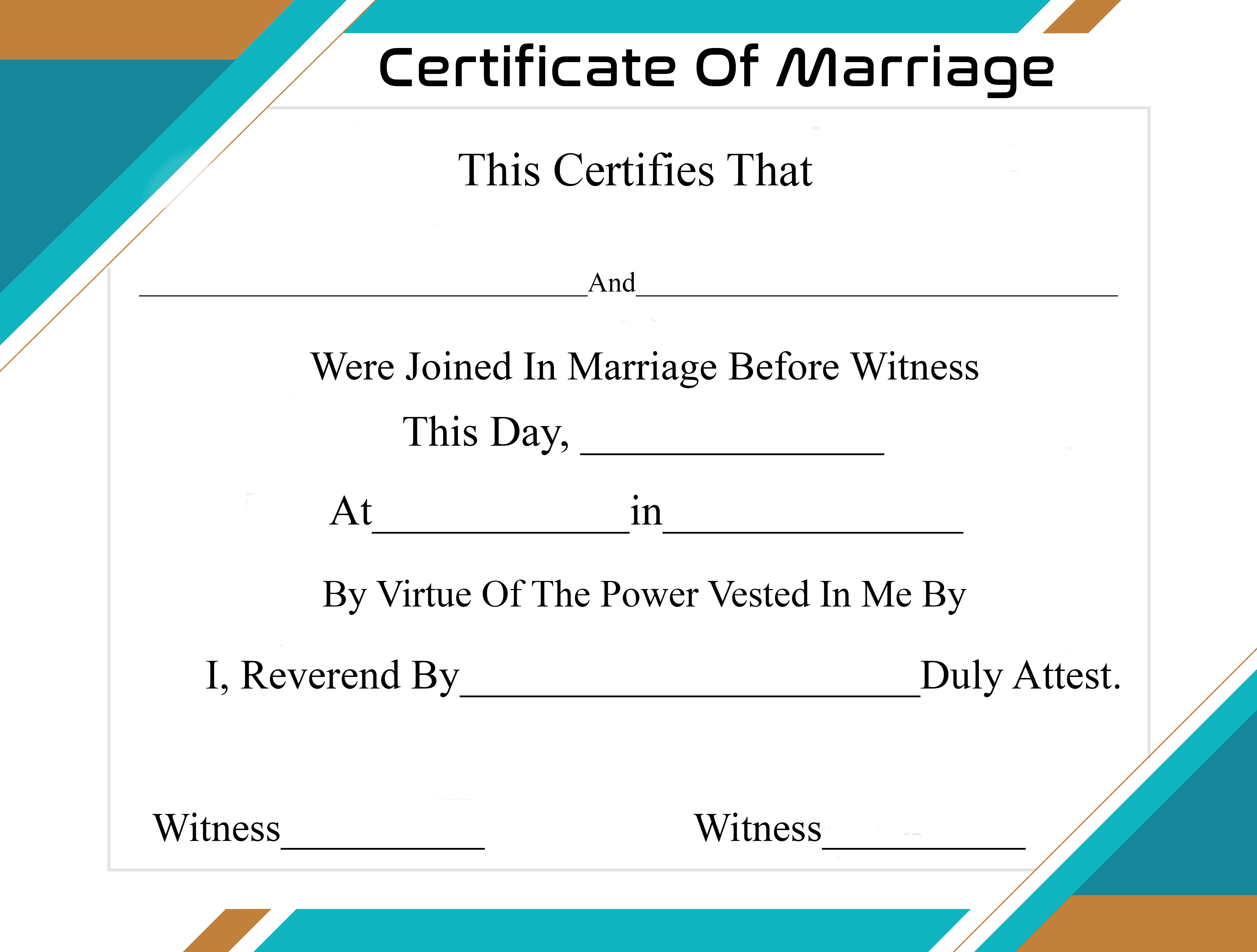 Template For Marriage Certificate