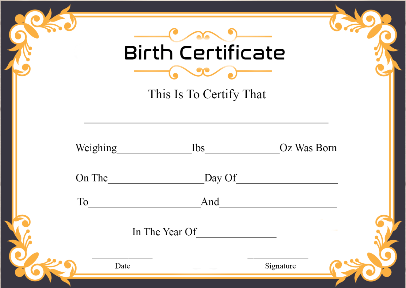 5  Printable Birth Certificate Templates How To Use Them How To Wiki