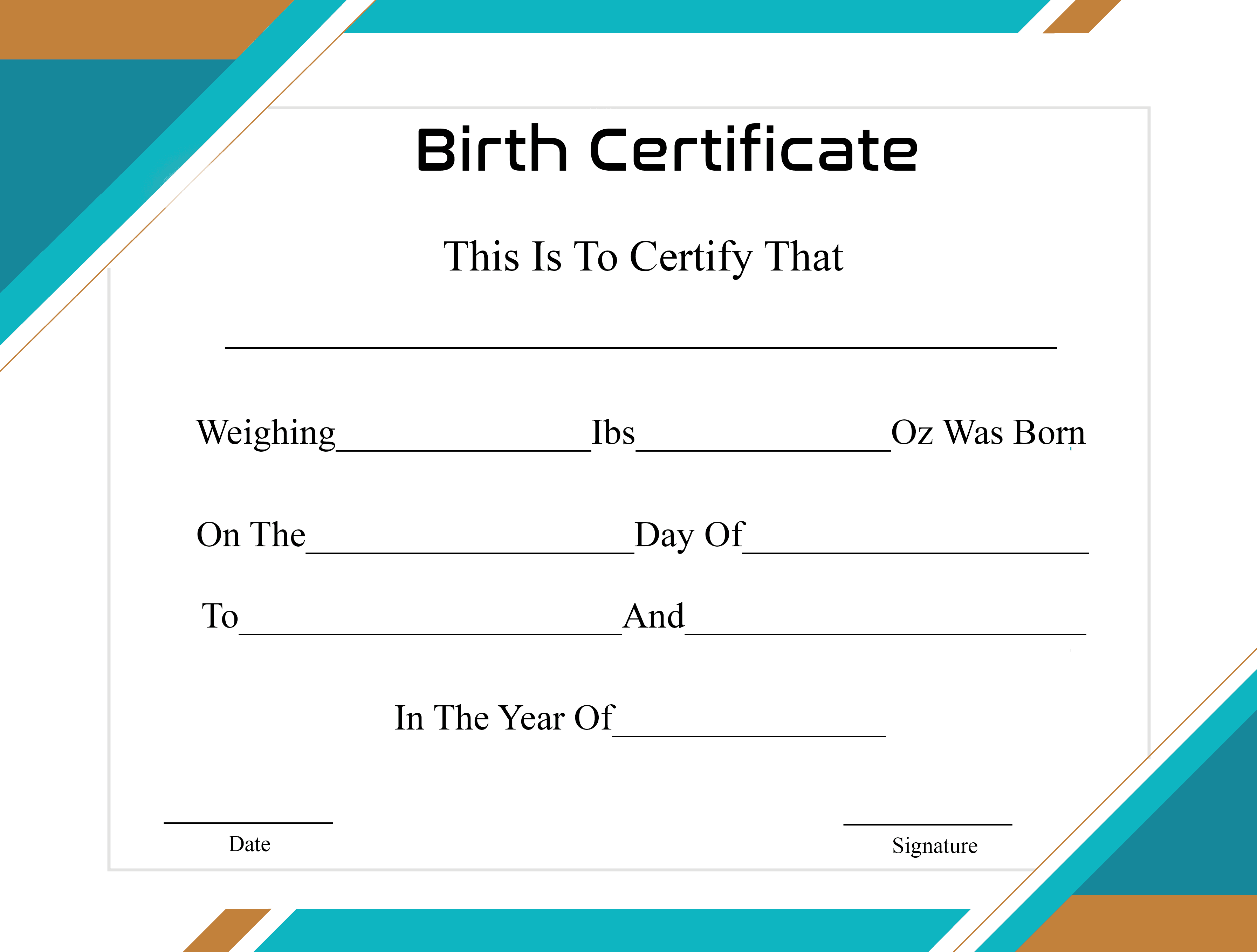 Printable Birth Certificate