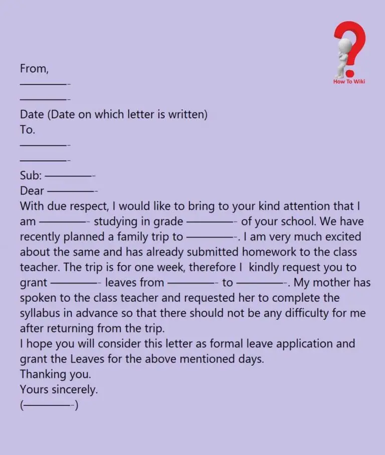 How To Write An Application For Leave For School/Office HowToWiki