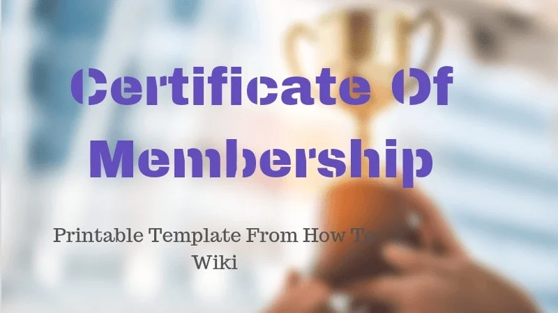 Printable Certificate Of Membership Template