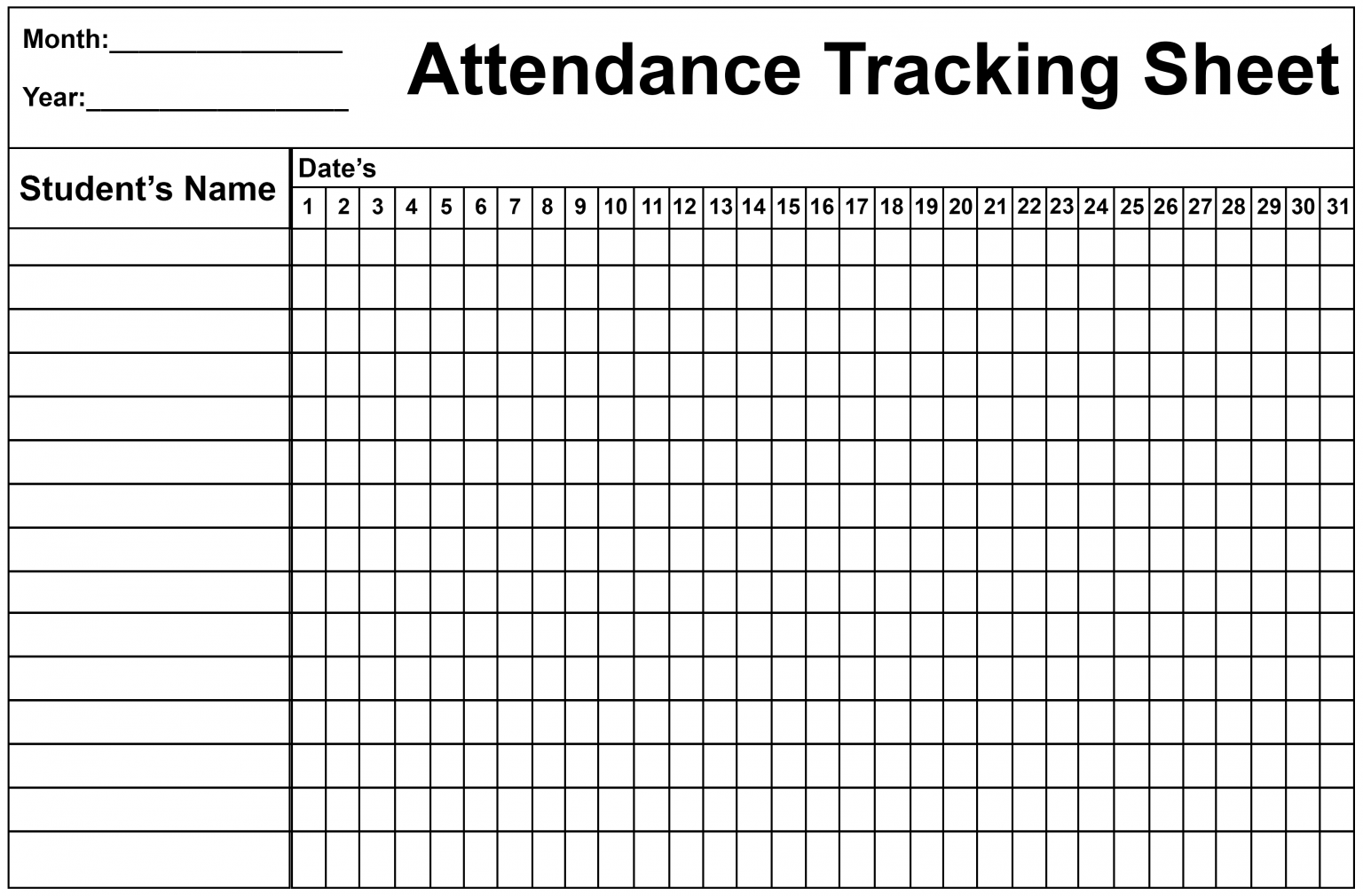 attendance sheet download pdf