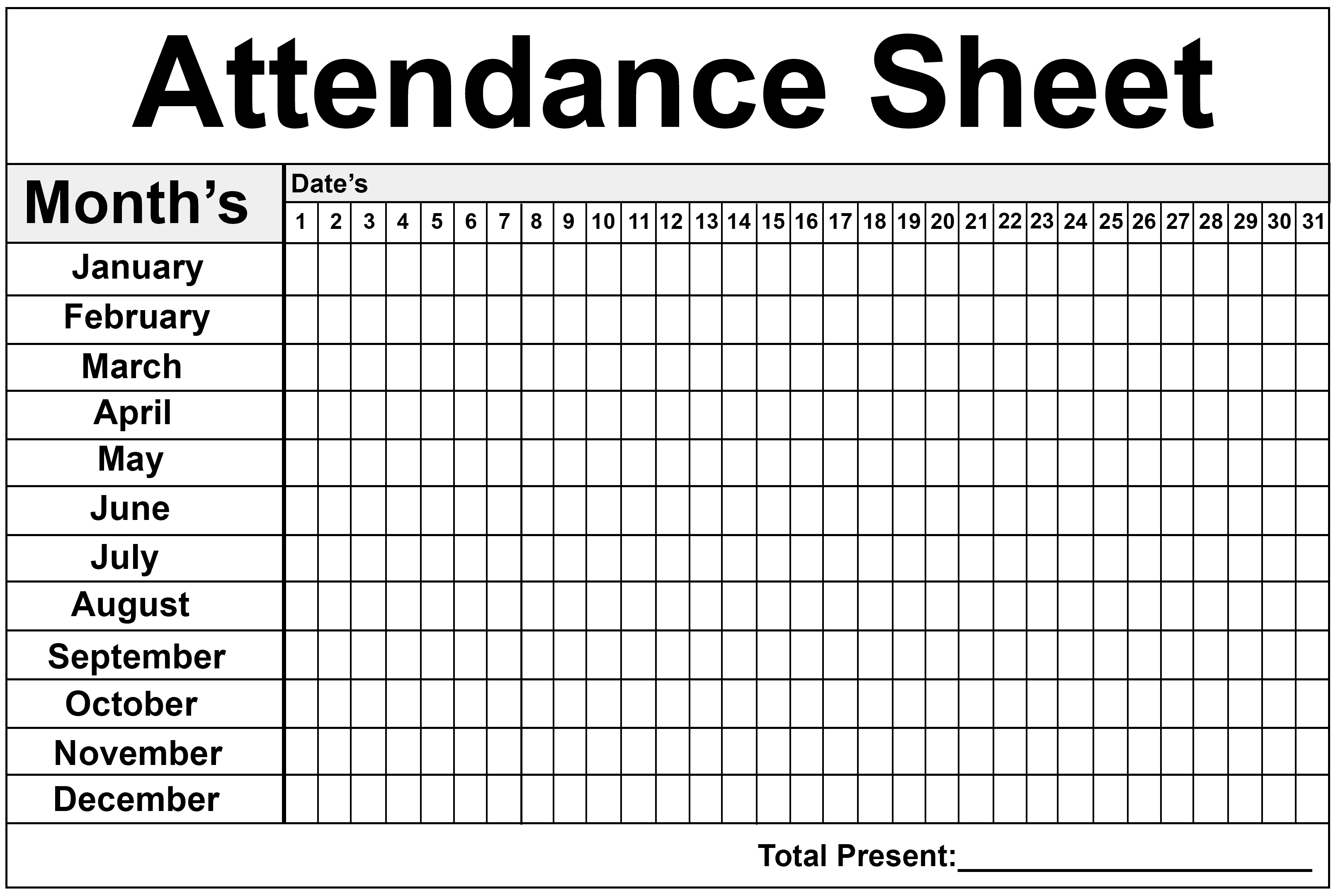 Employee Attendance Sheet Template