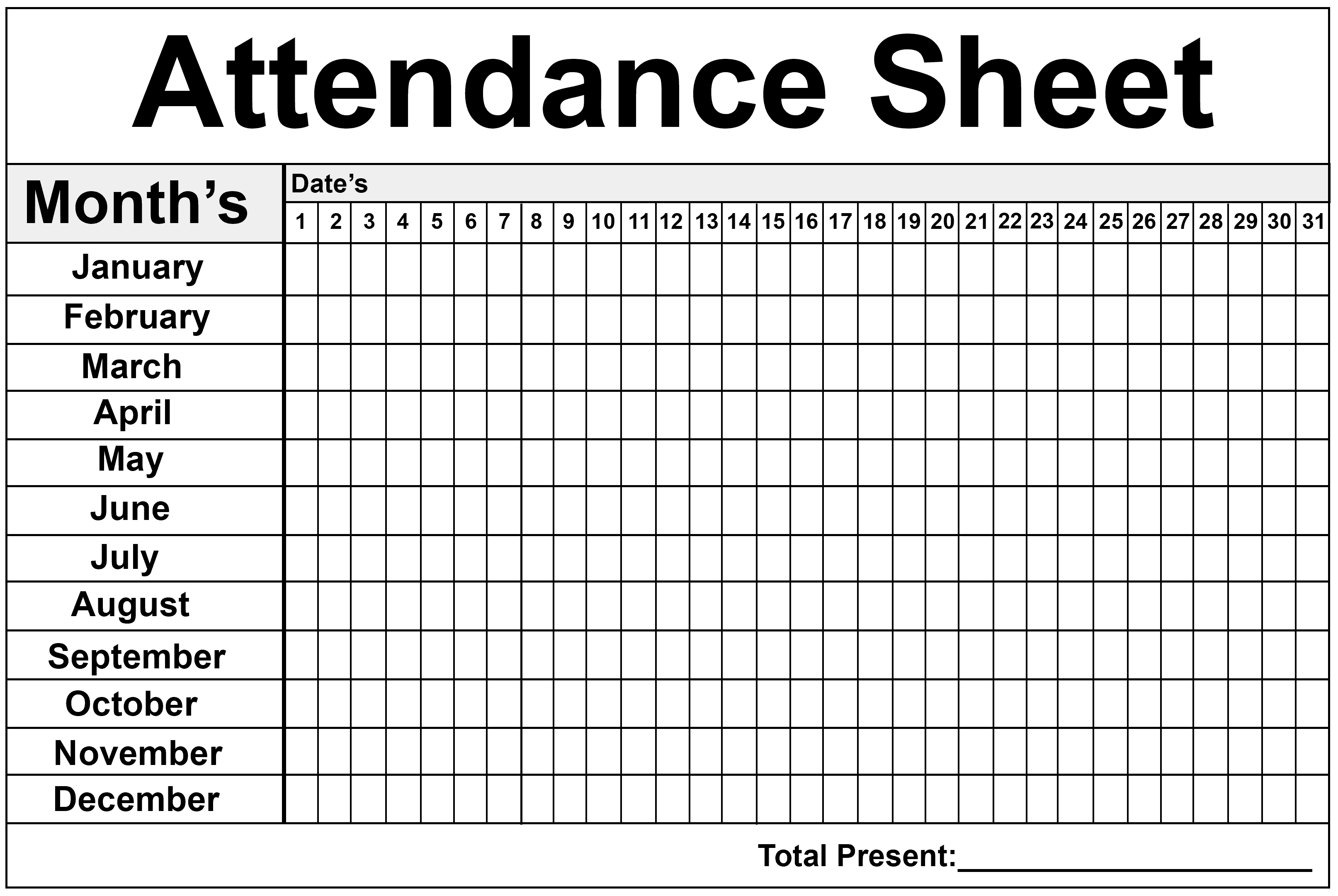 Daily Monthly Employee Attendance Sheet Template Free HowToWiki
