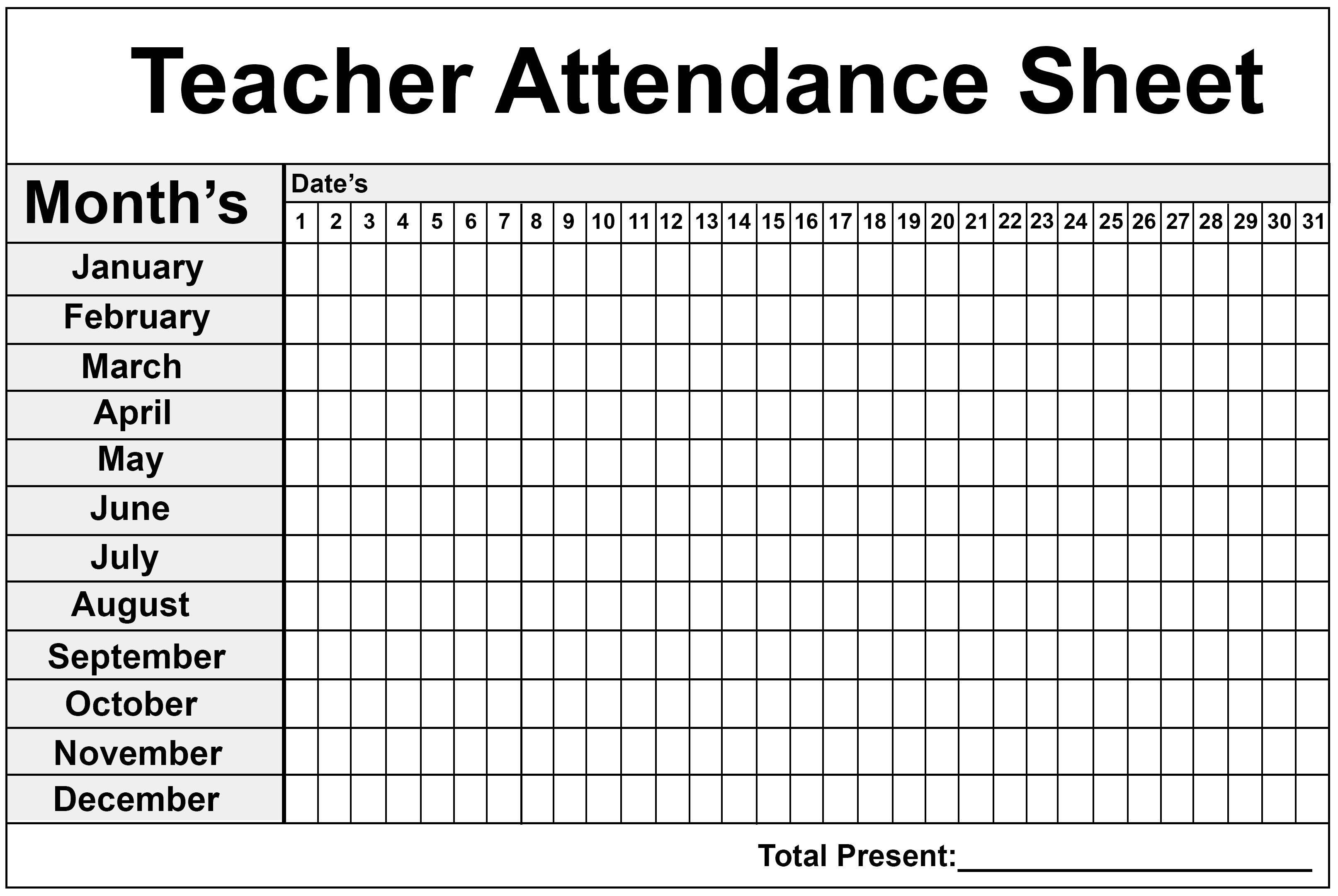 Daily/Monthly Employee Attendance Sheet Template Free | HowToWiki