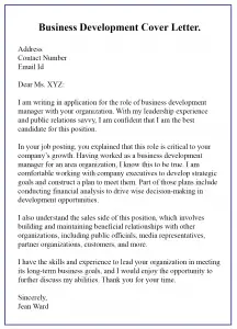 How To Write A Business Development Cover Letter With Samples | HowToWiki