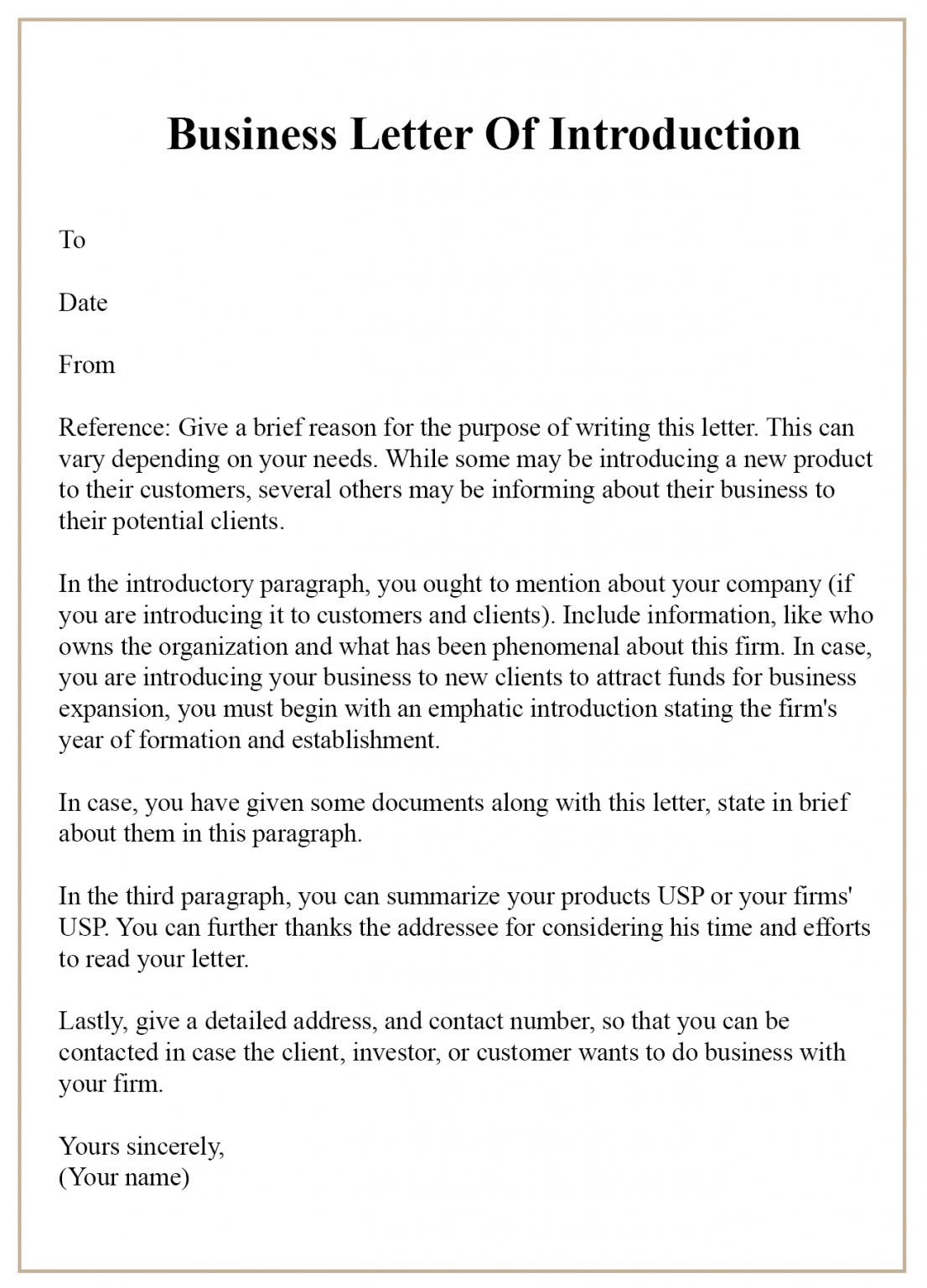 company introduction letter