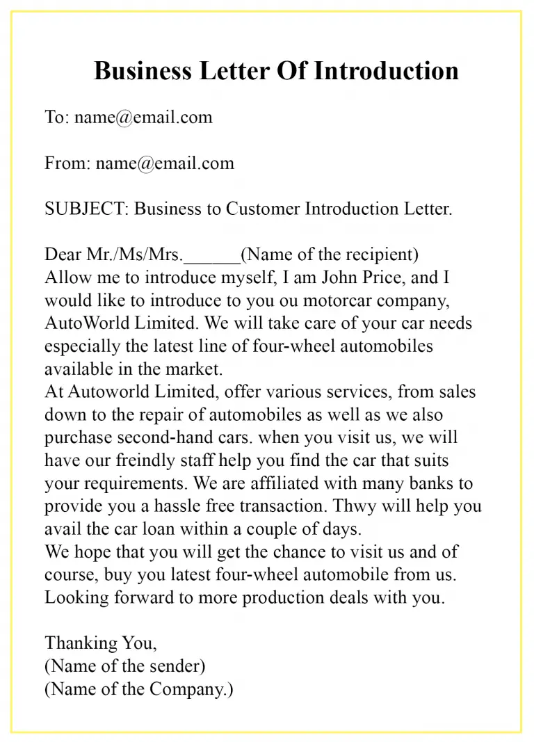 How To Write A Business Introduction Letter (with Free Templates 