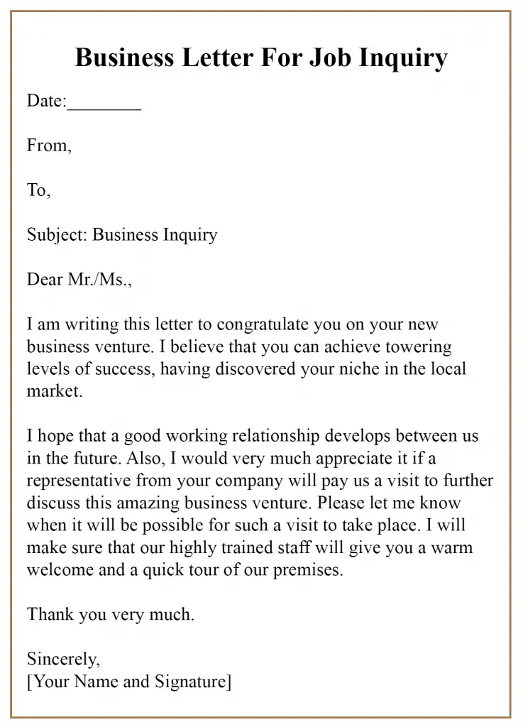 Top Tips To Write Business Letter For Inquiry | Business ...