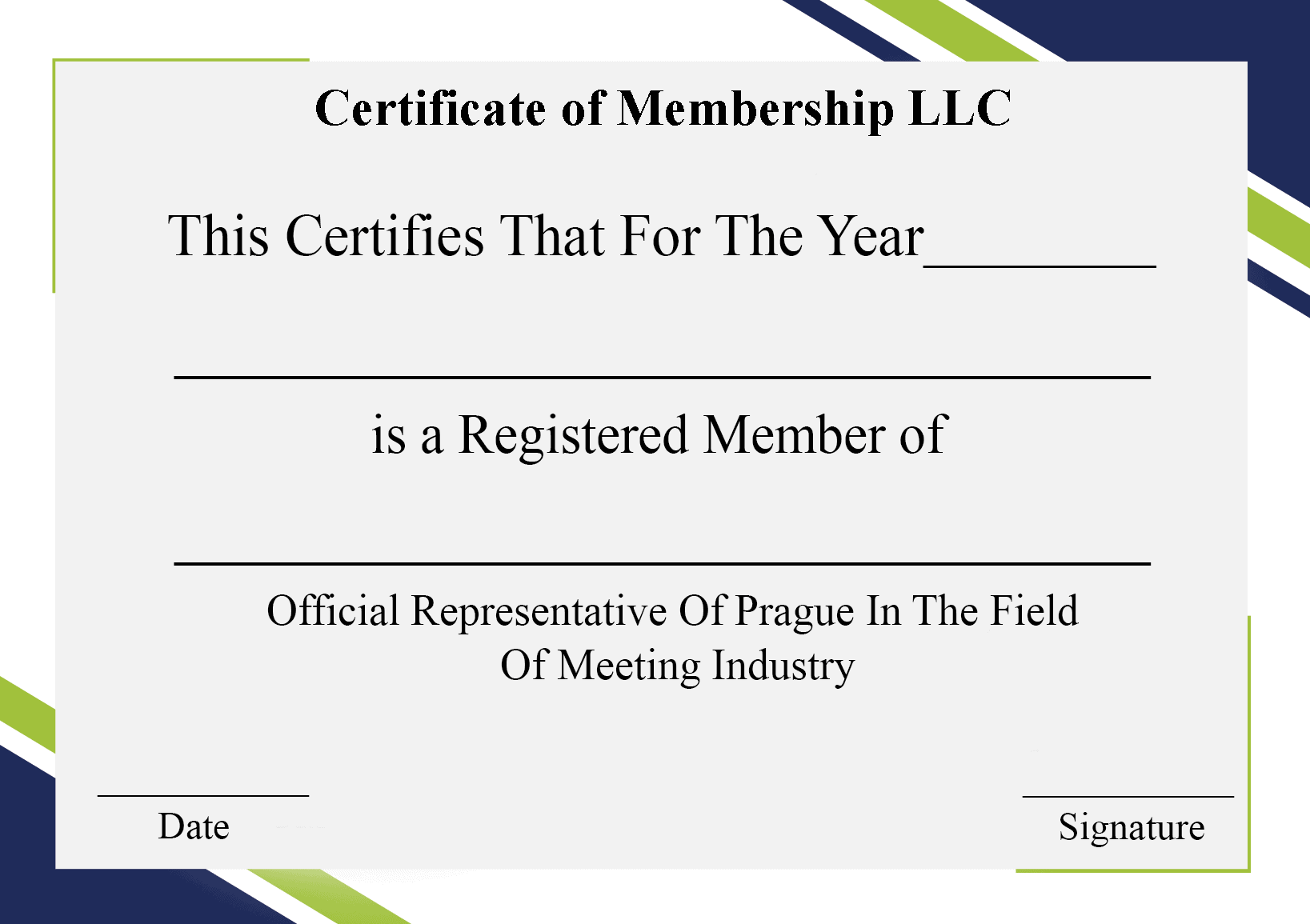 Certificate Of Membership LLC