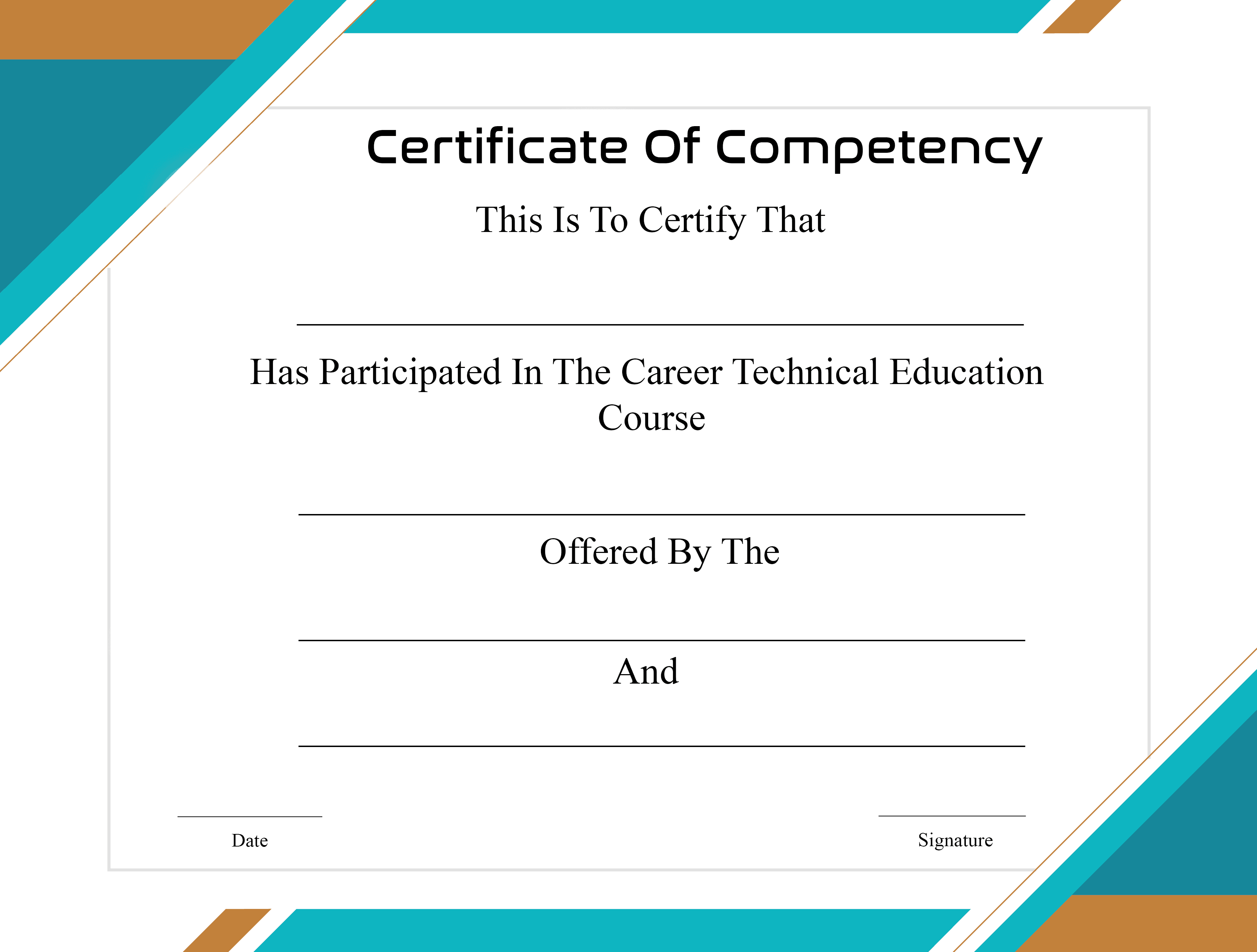 Certificate Of Competency Templates