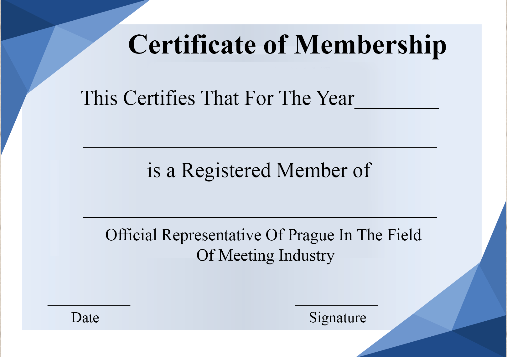 Certificate Of Membership Printable