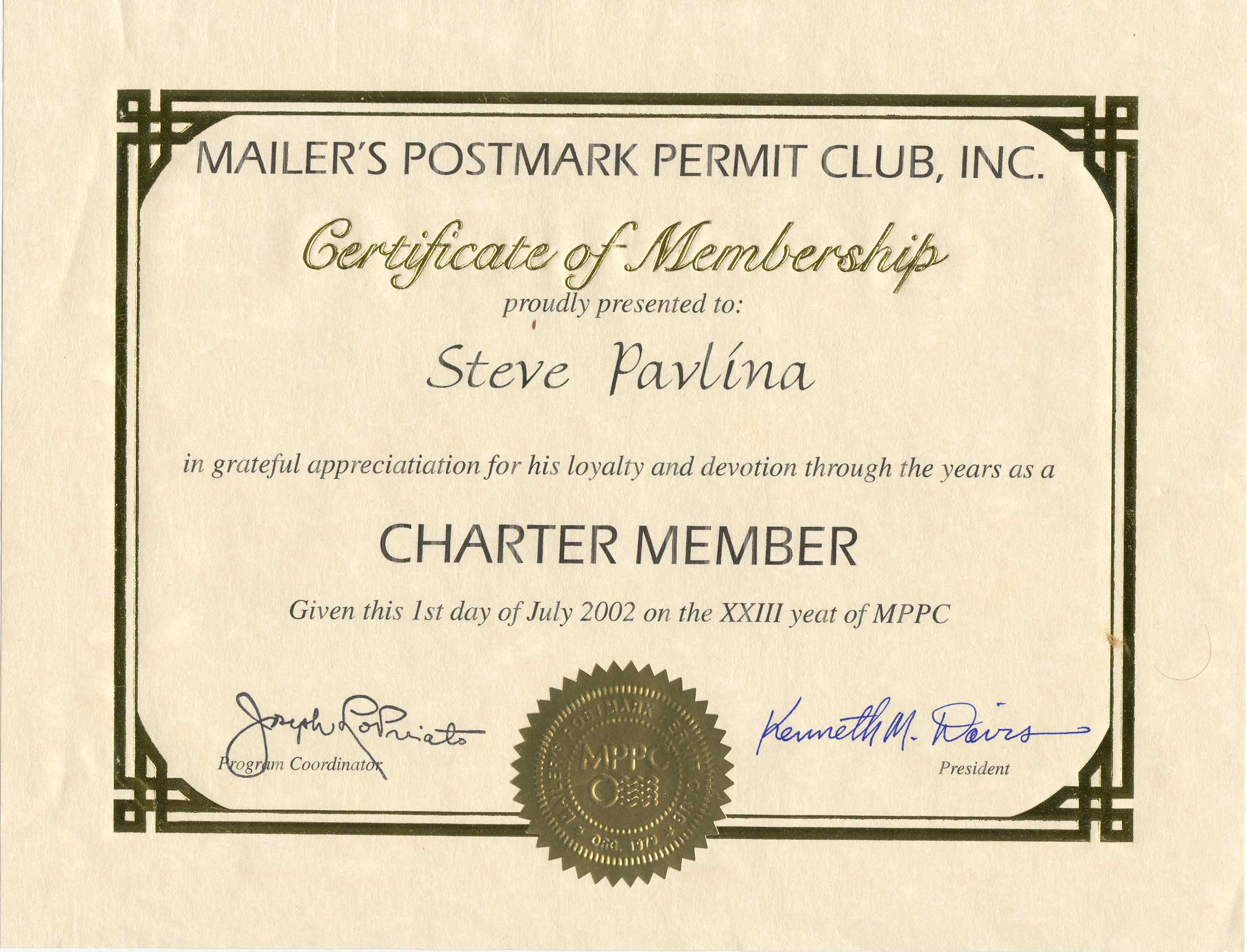 Membership Certificate Template