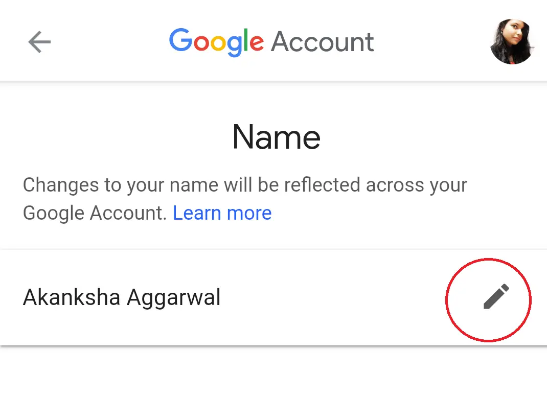 Change Gmail Name