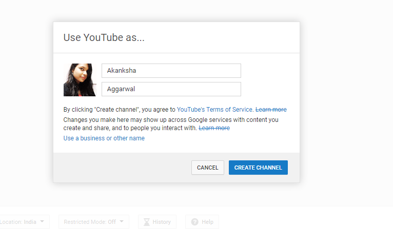Create A YouTube Channel Account