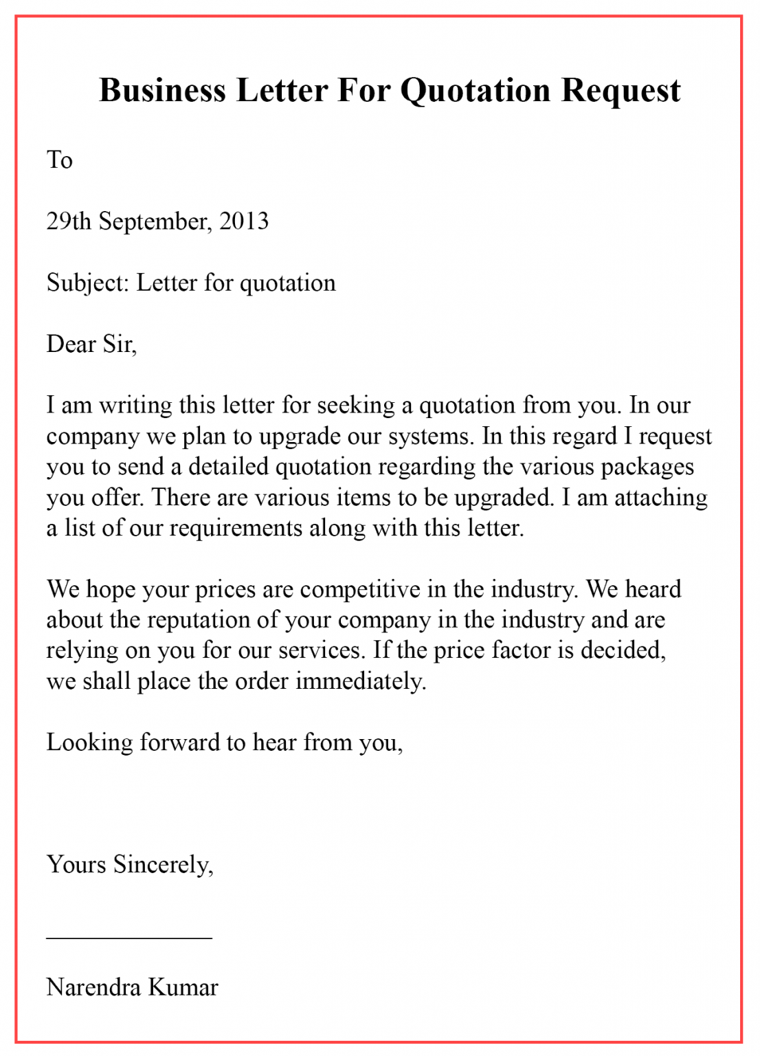 request for quotation cover letter