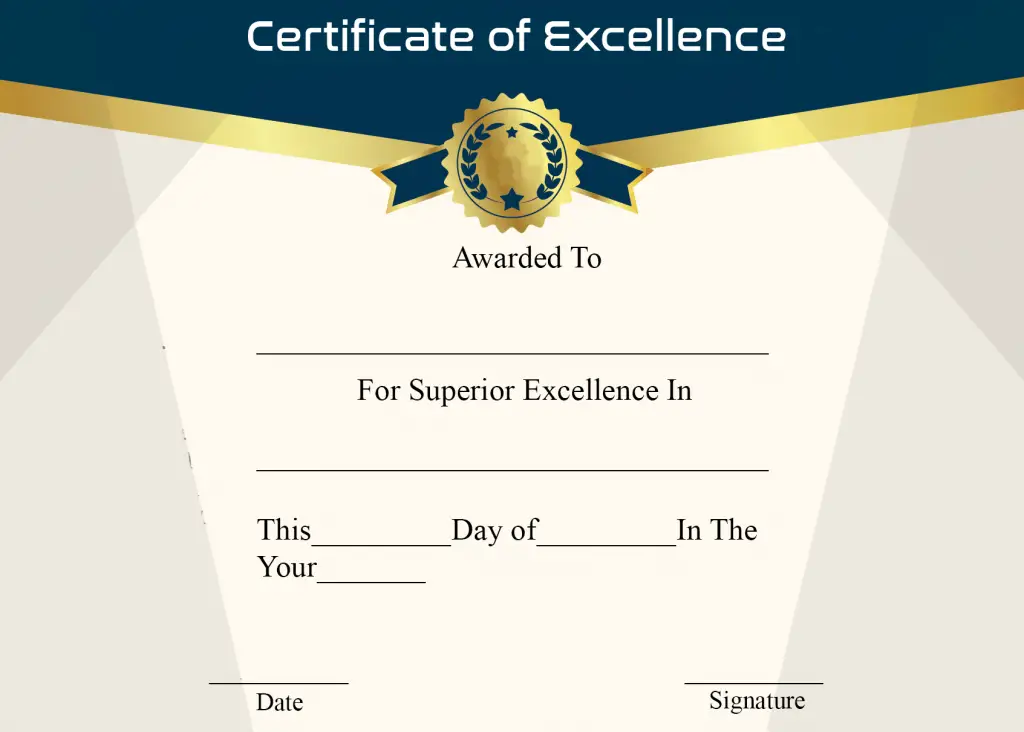 How To Create Certificate Of Excellence - Template Free Download ...