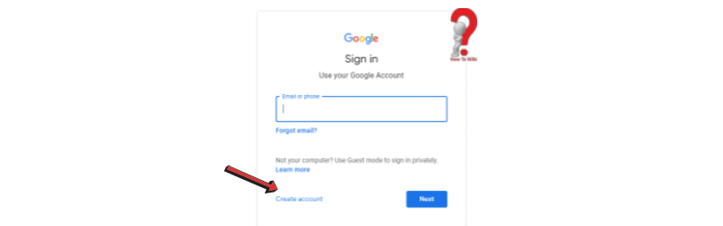 Create Google Account on Windows